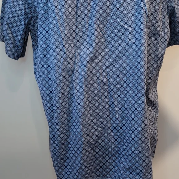 Merrell Blue Patterned Button-Up Shirt Short Sleeve - Picture 5 of 11